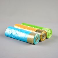 Sac poubelle en plastique PE jetable, multi-couleurs, personnalisé, anti-fuite, pour usage domestique, portable, avec cordon de serrage et design sur mesure