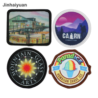 Patch thermocollant vierge en sergé pour casquette, à sublimation, avec motif cœur imprimé, pour le collage sur chapeau