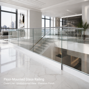 Balustrade en verre sans cadre sur pied avec cadre en aluminium, base en verre trempé, <span class=keywords><strong>prix</strong></span> usine B2B en gros - Product Image 3