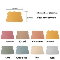 Joli tapis de table pour enfants en silicone, isolant thermique, antidérapant, couleur unie, forme irrégulière, pour table à manger