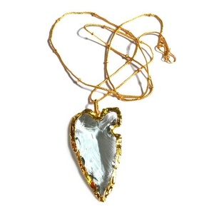 Achetez un collier tendance de type Cazin, sculpté et gravé, avec une pierre précieuse aqua clair véritable, le mieux noté en ligne - Product Image 1