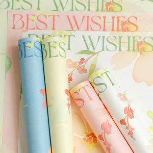 Papel de Regalo Floral Impermeable de Glassine con Impresión de Deseos, 30*50cm/pcs, Marca SEEWIN, Logotipo Personalizado para Floristerías - Product Image 1
