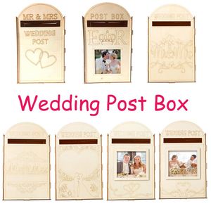 Wholesale Creative DIY Wooden <b>Post</b> <b>Box</b> <b>for</b> Wedding Reception, Gift Card Holder, and Baby Shower Dropshipping - Product Image 2