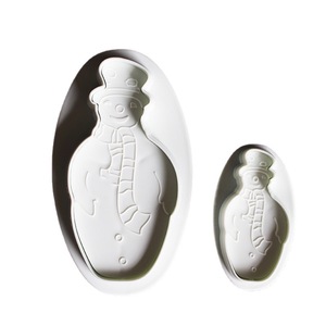 Christmas Snowman Fondant Cake Mold 2-Piece Oval Embossing Tool Baking Decoration Holiday Cake Tools - Product Image 5