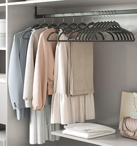 Xiqi tiết kiệm không gian đồng bạc móc không trượt nhung phù hợp với móc - Product Image 6