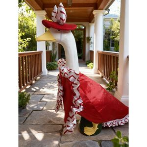 MSYO Traje Temático de San Valentín para <span class=keywords><strong>Ganso</strong></span> de Porche, Estampado de Corazones con Sombrero para <span class=keywords><strong>Ganso</strong></span> de Jardín de 23 Pulgadas, Decoración de Jardín - Product Image 6