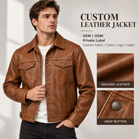 Veste en cuir pour homme à col pointu, boutons-pression, poches poitrine, languettes latérales ajustables, style streetwear décontracté, marque privée
