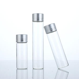 High Clear Silver Cork Cap <b>Glass</b> Jars with Custom Logo Custom Shape & Silk Screen Printing for Rice Tea Coffee Beans Storage - Product Image 2