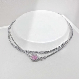 wholesale brass Romantic Heart cheap zirconia bracelet ladies summer 18k gold played luxury design chain <b>charms</b> bracelets - Product Image 3