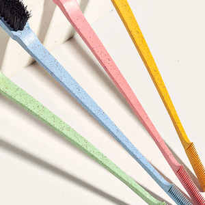 Brosse à cils double embout réutilisable en synthétique avec peigne, écologique, verte, jaune, rose, bleue - Product Image 5