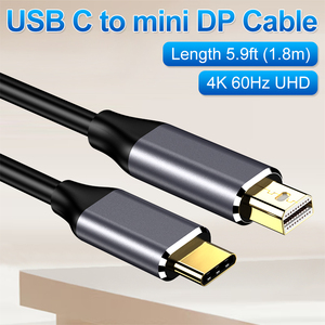<span class=keywords><strong>C</strong></span>âble adaptateur OEM 1.8m <span class=keywords><strong>Mini</strong></span> <span class=keywords><strong>DisplayPort</strong></span> <span class=keywords><strong>USB</strong></span> Type <span class=keywords><strong>C</strong></span> 4K 60Hz vidéo pour MacBook Air Pro <span class=keywords><strong>Mini</strong></span> DP Display Port - Product Image 4