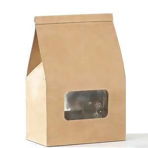 Customizable logo Size, Biodegradable Kraft Paper Food <b>Bags</b> with Transparent Window and Self-sealing Feature - Product Image 2