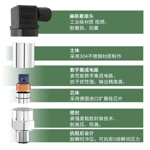 Transmetteur de pression BP-801 4-20mA Capteur de pression d'eau, d'air et d'huile hydraulique universel AOB-131 - Product Image 5