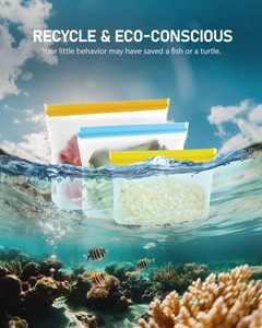 Reusable Ziplock Food Bags PE <b>Plastic</b> Storage Bags for <b>Kitchen</b> Use Factory Supply - Product Image 5