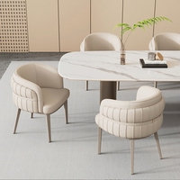Chaises de salle à manger de style italien moderne et luxueux avec accoudoirs et dossiers souples pour la maison, le maquillage, la réception d'hôtel, la salle à manger
