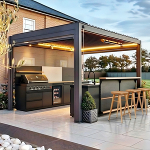 Armoire de cuisine en aluminium personnalisée de qualité supérieure pour camping en plein air barbecue armoire de cuisine moderne en acier inoxydable sous pergola - Product Image 4