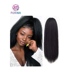 Postiche <span class=keywords><strong>de</strong></span> cheveux synthétiques <span class=keywords><strong>de</strong></span> 130 g, 26 pouces, blanc, pour femmes, <span class=keywords><strong>dos</strong></span> beau, bouclés crépus, lisses, <span class=keywords><strong>queue</strong></span> <span class=keywords><strong>de</strong></span> <span class=keywords><strong>cheval</strong></span> à cordon, extensions <span class=keywords><strong>de</strong></span> cheveux synthétiques - Product Image 3