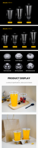 Custom logo Printing Eco-friendly 12/14/16/24oz clear Hot & <b>Cold</b> Drink Coffee Cafe <b>Cup</b> Disposable Plastic pp Single Wall <b>Cups</b> - Product Image 3