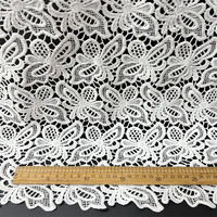 Pas cher Prix 42CM Largeur Dentelle Blanche Broderie Tissu Blanc Dentelle Française Broderie Dentelle pour Robe de Mariée