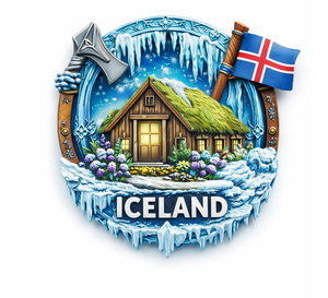 Vente flash - Aimant de réfrigérateur en résine 3D d'<span class=keywords><strong>Islande</strong></span> avec design de géysère et d'aurore boréale - Souvenir touristique haut de gamme - Décoration de la maison - Cadeau - Product Image 3