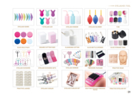 Kit de Herramientas Esenciales para Pestañas Individuales de Marca Privada para Principiantes, Kit de Inicio de Limpieza y Entrenamiento para Extensión de Pestañas, Color Rosa