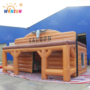 Winsun ngoài trời vui vẻ Inflatable nhà gỗ Inflatable trẻ em Lều Nâu <span class=keywords><strong>log</strong></span> cabin mùa đông nhà cho quyến rũ hộp đêm bên - Product Image 3
