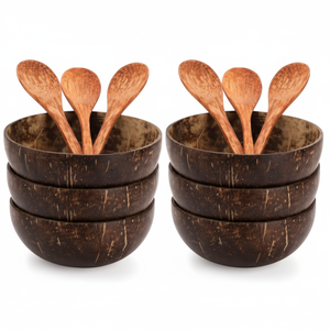 Ensemble de bols en bois artisanaux à moitié noix de coco personnalisés-bois naturel poli pour les fêtes, vente en gros disponible - Product Image 1