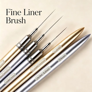 Juego de 6 pinceles delineadores de uñas, longitud de cerdas de 6-25 mm, bolígrafos con mango metálico para dibujar líneas, proveedor profesional de fábrica de pinceles para uñas - Product Image 4