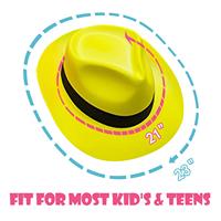 Chapeaux de Gangster Néon Lumineux pour Fêtes, Accessoires de Déguisement Brillants pour Musique et Disco, Idéaux pour Cabine Photo, Nouvel An, en Plastique Durable