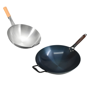 Wok en acier inoxydable de qualité commerciale, anti-rouille, écologique, à double poignée, grande poêle de cuisson compatible avec les cuisinières à gaz - Product Image 3