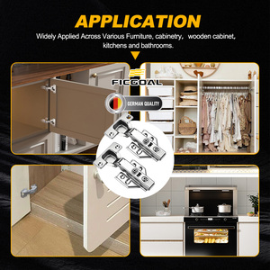 Bản lề thủy lực 3D một chiều có thể tùy chỉnh FICGOAL, thép cán nguội, đóng êm, dùng cho nhà ở, văn phòng, ngoại thất, căn hộ - Product Image 4