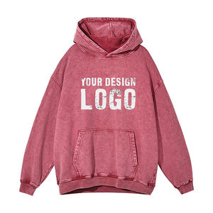 Sweat-shirts pour hommes en coton lourd délavé style streetwear automne-hiver, mode décontractée, épaules tombantes, sweat-shirts oversize pour hommes - Product Image 5