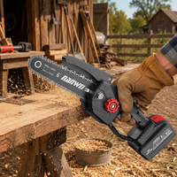 Scie à chaîne électrique sans fil de 6 à 8 pouces, qualité industrielle, machine à couper le bois avec source d'alimentation par batterie pour projets de bricolage