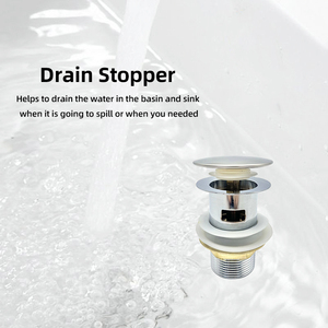 Phòng tắm Vòng tràn xuống thép không gỉ nhựa Bìa Pop Up bấm Clack giá trị nhựa lưu vực nước Thải Bồn Rửa cống - Product Image 3