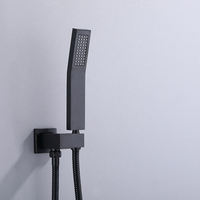 Système de douche à effet pluie intelligent personnalisé Robinets électriques dissimulés de salle de bain noir mat Cascade de pluie en laiton en acier inoxydable