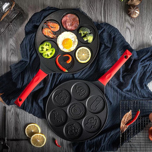 Modern Metal 7-Cup <b>Nonstick</b> Breakfast Griddle Waffle Maker Pancake Mold Kids Omelet Crepe Frying Pan - Product Image 5