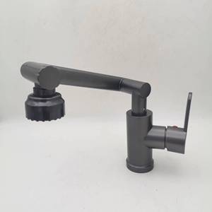 Nouveau Design <span class=keywords><strong>Noir</strong></span> Mat <span class=keywords><strong>Mitigeur</strong></span> En Acier Inoxydable Pliant Rotation Multifonctionnel Salle De Bains Lavabo Robinet Moderne Monotrou - Product Image 5