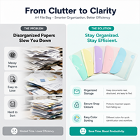 Enveloppes en plastique pour bureau scolaire, pochettes polyvalentes, classeurs format DL/CHECK, enveloppes porte-documents avec poche pour étiquette