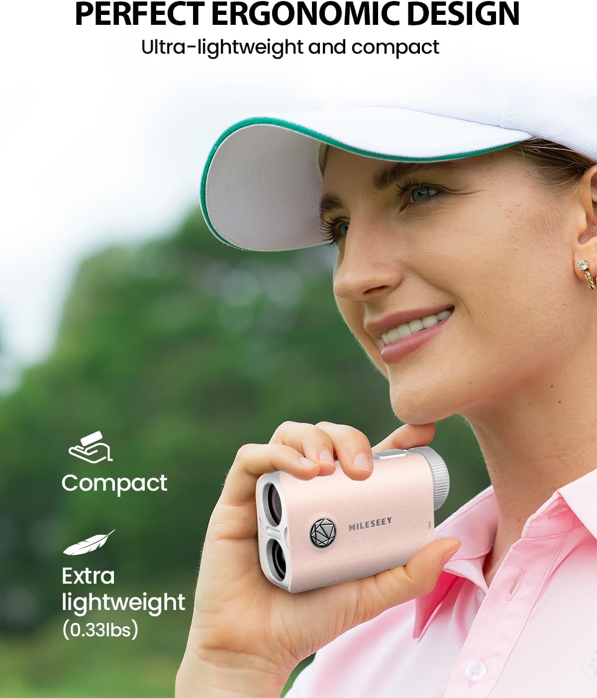 MiLESEEY ゴルフ用レーザー距離計 PF1 ピンク MILESEEY PF1 Golf Rangefinder - Compact, Waterproof, and Precise