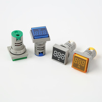 AC50-500V 22mm Tampilan Digital LED Pengukur Tegangan Bulat dan Persegi Indikator Lampu Voltmeter AC
