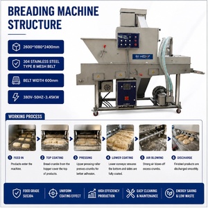 Système industriel de panure pour aliments, ligne de traitement de nuggets de poulet, de filets de poisson et de viande pour usine de grande capacité, machine à paner - Product Image 2