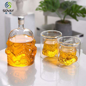 Ensemble de <span class=keywords><strong>carafe</strong></span> à whisky, flacon à whisky, <span class=keywords><strong>carafe</strong></span> à vin, bouteille en verre Stormtrooper 750 ml pour alcool, liqueur, brandy, vodka, whisky - Product Image 2