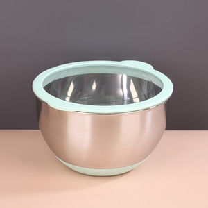 5 Piece Stainless Steel Mixing <b>Bowl</b> Set <b>With</b> Sealed <b>Lids</b> Colorful Food Storage <b>Bowls</b> Kitchen Mixing <b>Bowl</b> <b>With</b> Silicone Bottom - Product Image 4
