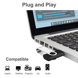 Lot de 2 clés USB 2.0 en métal de 128 Go avec rangement pliable et design pivotant - Noir - Product Image 3
