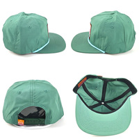 Casquette vintage 5 panneaux personnalisée avec patch tressé en corde, casquette de golf en nylon de haute qualité, casquette de baseball rétro à fermeture snapback, streetwear