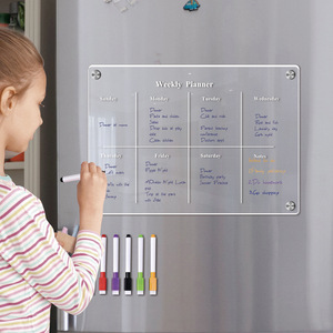 Tableau magnétique pour réfrigérateur Tableau d'écriture en acrylique magnétique clair Réfrigérateurs Calendrier Réfrigérateur Planificateur <span class=keywords><strong>hebdomadaire</strong></span> - Product Image 1