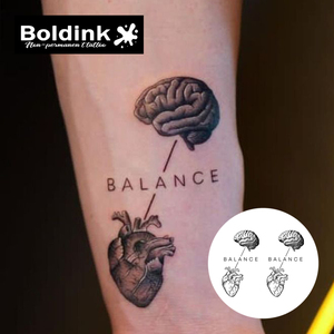 Tatuaggio Semipermanente Impermeabile Personalizzato Boldink con Scritte Estetiche Anatomiche a Tema Cuore, Cervello, Equilibrio, Braccio, <span class=keywords><strong>Avambraccio</strong></span> e Polso - Product Image 2