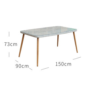 en osier gris moderne 6 places chaises meubles extérieur jardin porche rotin aluminium 7 pièces ensembles de salle à manger - Product Image 6