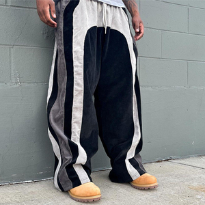 Pantaloni in velluto a coste di cotone Oversize di alta qualità pantaloni <span class=keywords><strong>Cargo</strong></span> larghi da uomo - Product Image 1