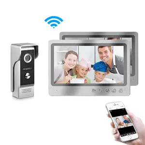 4 Apartments family 2 Wire House Intercom System 9 Inch Wireless Camera Lock Doorbell Chime ABE Video Door Phone